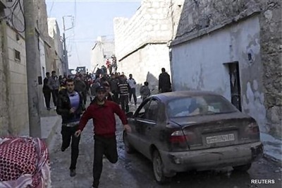 Syria starts 2013 with aerial strikes and clashes