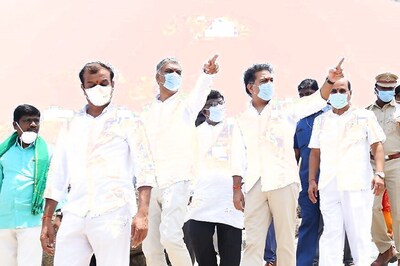 Telangana Ministers KTR, Harish Rao Inaugurate Ranganayaka Sagar Project, Release Godavari Water Into Reservoir