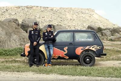 Watch Red Bull F1 Teammates Daniel Ricciardo and Max Verstappen Race Lada 4x4 In Azerbaijan [Video]