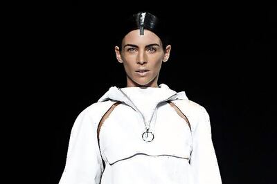 Liberty Ross walks for Wang at NY Fashion Show