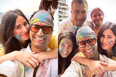 Katrina Kaif Hugs Hubby Vicky Kaushal, Latter Teaches Dances Steps To His Dad On Holi