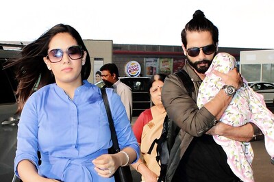 Shahid Kapoor Protectively Carries Daughter Misha As He Steps Out With Wife Mira Rajput