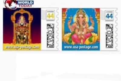 Hindu Gods in US custom-made postage stamps
