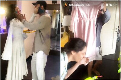 Ankita Lokhande Chases Boyfriend Vicky Jain with Water Gun, Shares Dance Videos on Holi
