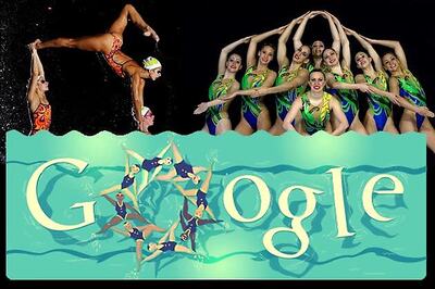 London 2012 synchronised swimming Google doodle