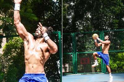 Ranveer Singh Shoots Hoops Showing off His Abs, Internet is Sweating