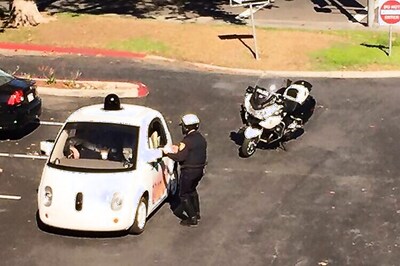 Google's self-driving car stopped by a cop for moving slow