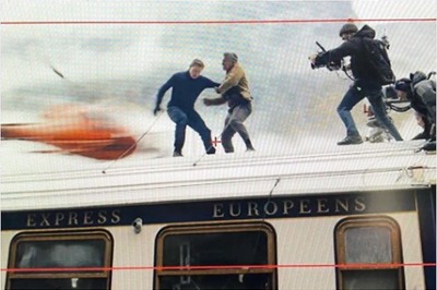 Tom Cruise Films 'Mission Impossible' Stunt Scene on Top of Moving Train