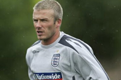 Beckham training with England squad
