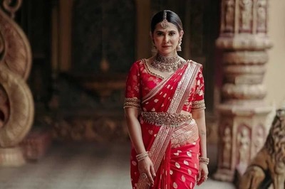 Kavya Gowda Drapes Sabyasachi Saree For Her Housewarming Ceremony