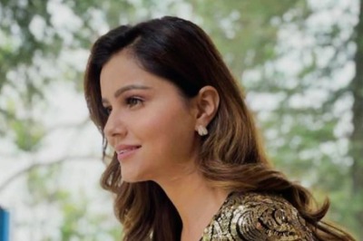 Rubina Dilaik Glitters in a Stunning Golden Dress in BTS Pics of Her Music Video