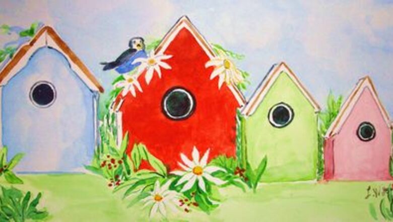 How to Paint a Row of Bird Houses in Watercolor