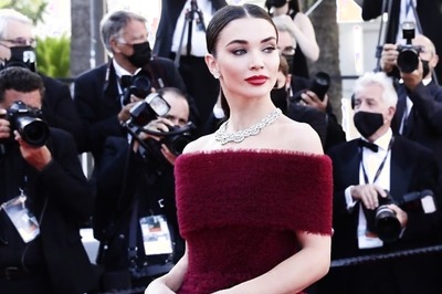 Amy Jackson Looks Every Inch of Royalty in Burgundy Ballgown at Cannes Red Carpet