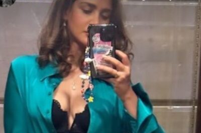 Sexy! Aisha Sharma Flaunts Ample Cleavage In A Black Bralette And Satin Shirt, See Hot Photo