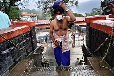 Devotees Trek Sabarimala, Pray at Lord Ayyappa Temple With Covid Protocols