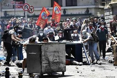 Turkish unions join fierce protests against government