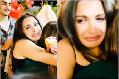 Tearful Himanshi Khurana Hugs Her Team and Friends as She Cuts Birthday Cake