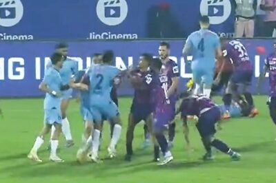 Watch: Mumbai City FC and Kerala Blasters FC Footballers Get Involved In Ugly Fight During ISL Match