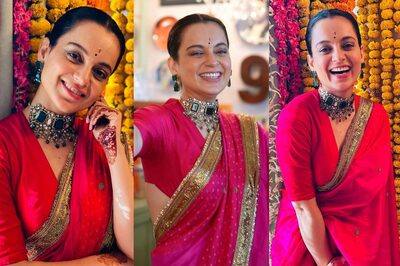 Kangana Ranaut Looks Her Prettiest in a Vibrant Fuchsia Pink Saree and Amaze Jewels